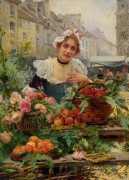 Schyver louis marie de la vendedora de flores 1898 parisina Pinturas al óleo
